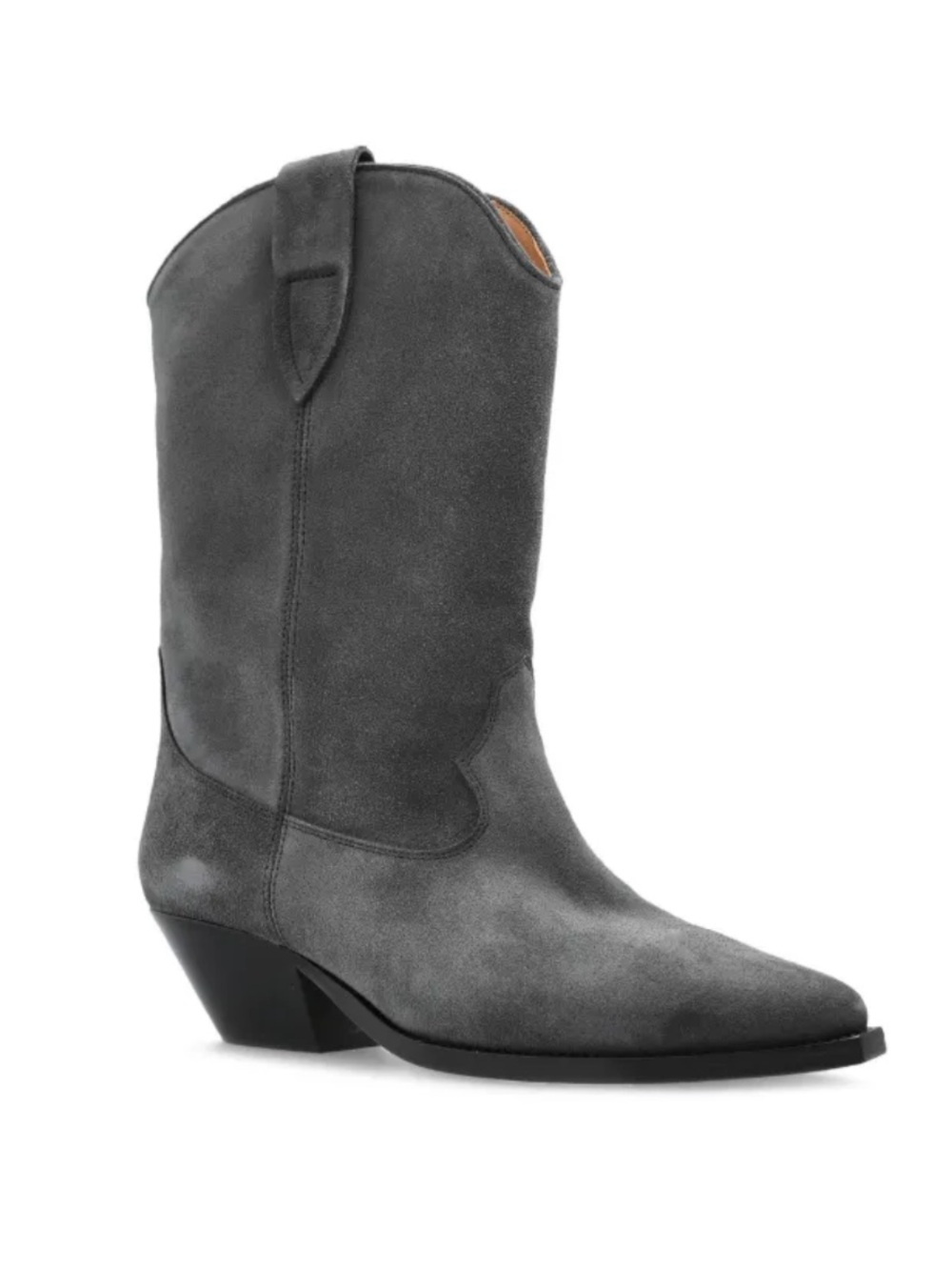 Isabel Marant Duero Suede Western Cowboy Boots - Gray
